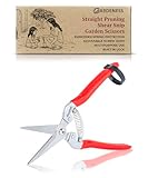 Gardeness Pruning Shear Straight Pruning Snip with Stainless Steel Serrated Blade, Adjustable Joint Screw Micro Tip Garden Scissor for Arranging, Trimming, Harvesting Fruit, Vegetables, Made in Taiwan