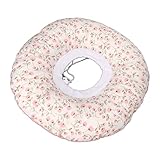 Almohada para Perforación de Oreja de Donut, Protector de Oreja de Algodón, Almohada de Apoyo de 12,6 Pulgadas para Personas Que Duermen de Lado, Viajes en Dormitorio (Estampado Floral Rosa