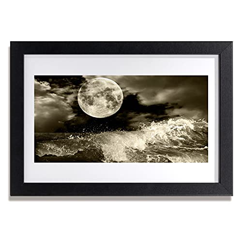 Affiche encadree 30x20 cm paysage de lune pour une chambre zen