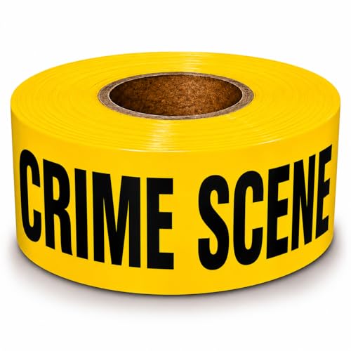 Image of ATERET Crime Scene Do Not Cross Tape 3 inch x 1000 feet, Hazard Safety Tape, Construction Tape for Danger /Hazardous Area, Ideal Use for Halloween Decorations, Party, Work-Site