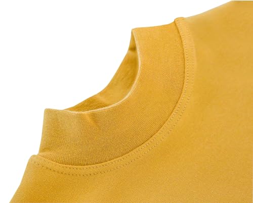 Image of Lilax Girls' Basic Long Sleeve Mock Turtleneck Cotton T-Shirt
