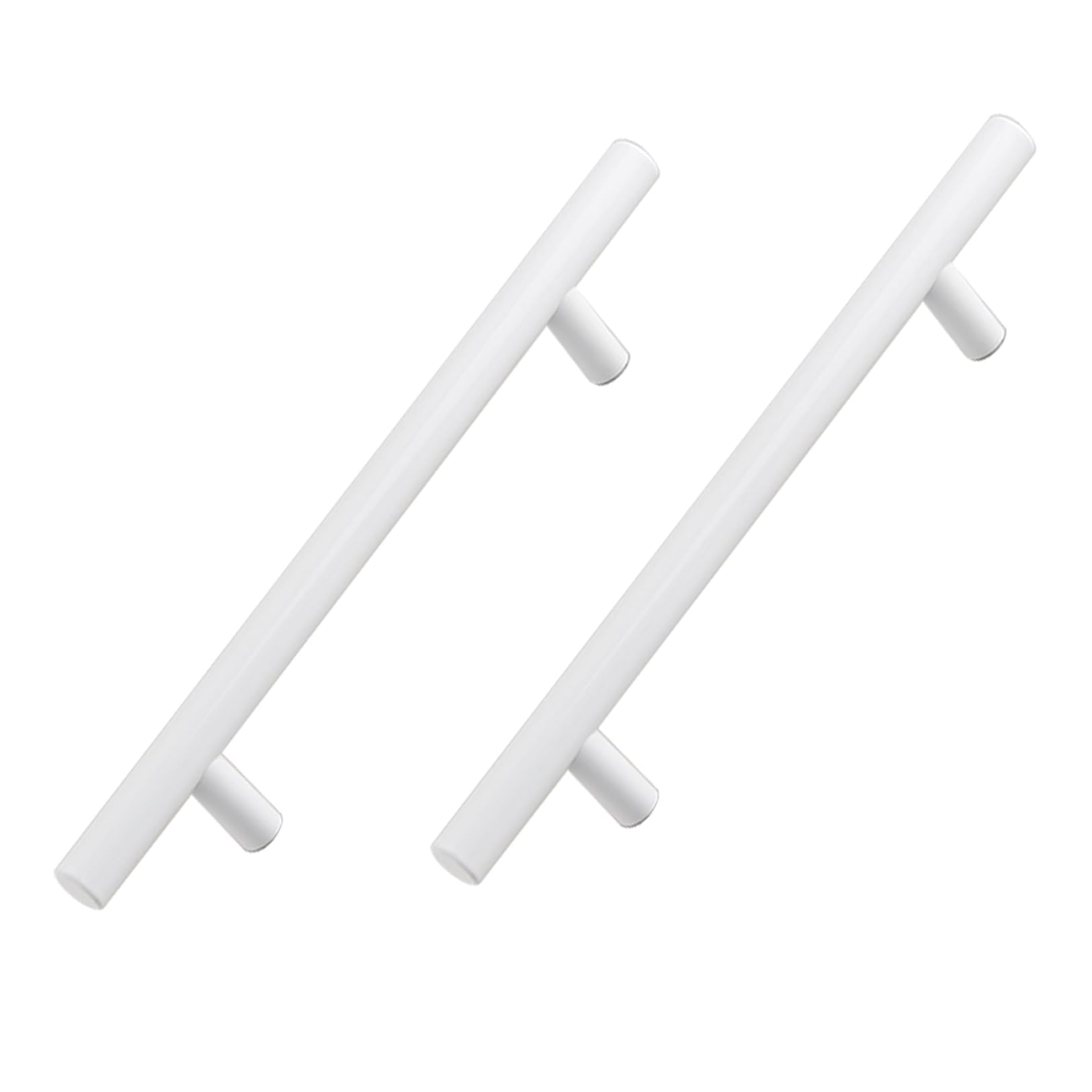 TYYCKJ 2 Pack Bright White Bathroom Cabinets Handles Bridge-Shaped Bookcase Drawer Knobs Aluminum Alloy Wardrobe Handles Kitchen Cabinet Handles (Hole Distance 128mm)