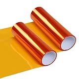 VZU 2 Stück Orange Scheinwerfer Folie 30x120cm, Tönungsfolie für Auto Lampen, Einfache Montage, Wasserdicht, PVC Folie Hitzebeständig für Lampen, Wasserdicht Auto Scheinwerfer Folie