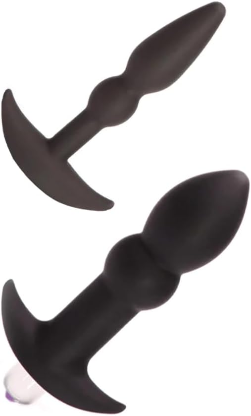 Tantus Sex/Adult Toys Perfect Plug Kit Butt Plugs- 100% Ultra-Premium Satin Finish Flexible Silicone Anal Safe for Beginners Includes 3-Speed Removable, Waterproof Vibrator - Onyx