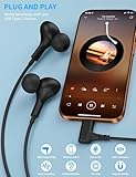 USB C Headphones for Google Pixel 9a 10 Pro XL Right Angle in-Ear Magnetic HiFi Wired Earbuds Type C Earphone with Mic for iPhone 17 16e 15 Air Samsung A16 A17 A56 S25 Honor 400 Lite Oneplus 15 Black - Image 5