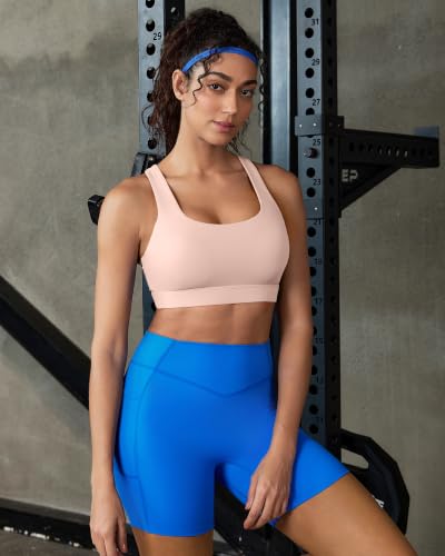 Image of RUNNING GIRL High Impact Sports Bra,Racerback Sports Bras for Women High Support Molded Cup Workout Bra with Sewn in Pads