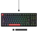 Keychron C3 Pro Custom Gaming Keyboard ISO UK Layout, Hot-Swappable QMK Programmable 87 Keys Compact TKL Wired Mechanical Keyboard, RGB Backlits Gasket Mount with Brown Switches for Mac/Windows/Linux - Image 1