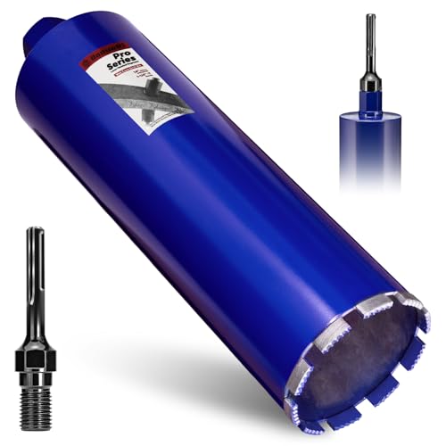 DaduoRi 4-1/2" Pro Concrete Core Drill Bit with SDS Max Adapter (1-1/4"-7 Thread) - 14" Cutting Depth & Upgraded Welded Teeth Core Bits for Concrete with Rebar, Brick, Masonry,Stucco,Mortar,Wet Coring