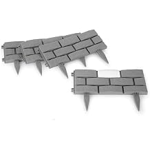 Collections Etc Solar Garden Stone Look Border Stakes - Set of 4