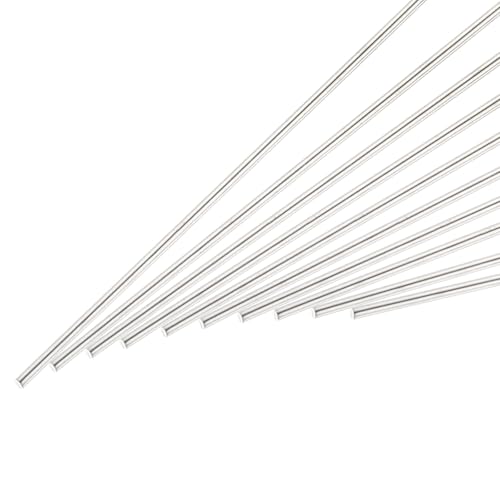 uxcell 2mm x 500mm Stainless Steel Round Rod, Metal Solid Shaft Rods Lathe Bar Stock for DIY Crafts Model Car Helicopter Airplane 10pcs