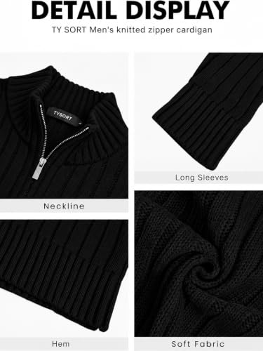 TYSORT Men's Knitted Full Sleeve Zipper Cardigan Sweater for Winter | Soft Comfortable Fabric with Breathable Stretch and Easy Everyday Styling - Image 3