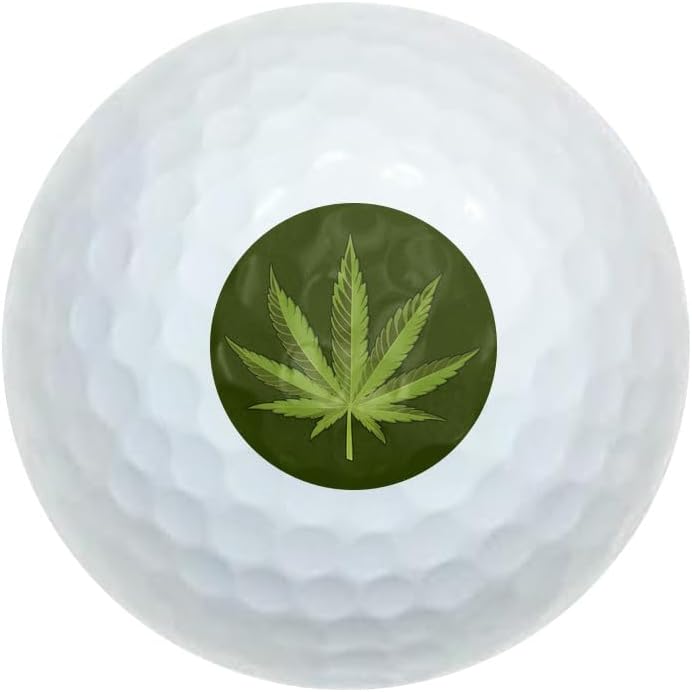 Marijuana Leaf Design Cannabis Pot Wilson Golf Balls 12 Pack, Regulation Size Full Color Premium Golf Balls