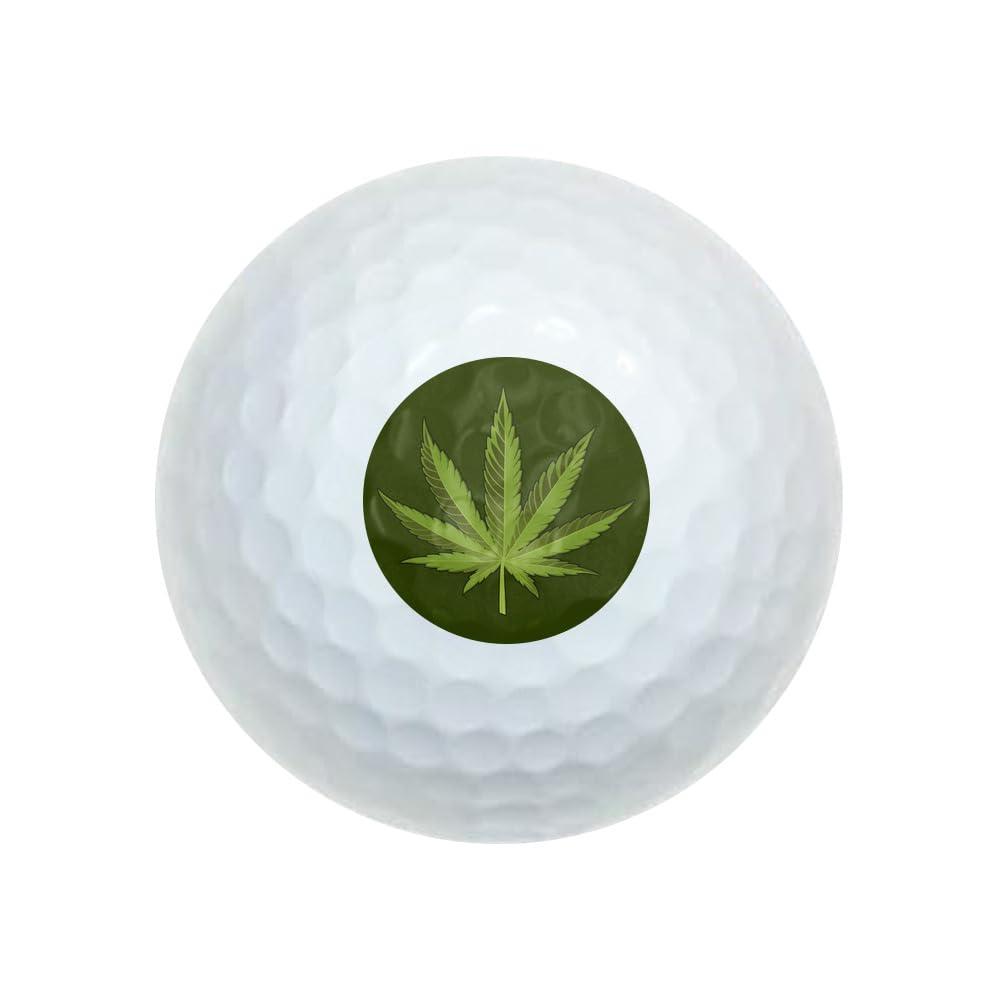 Marijuana Leaf Design Cannabis Pot Wilson Golf Balls 12 Pack, Regulation Size Full Color Premium Golf Balls