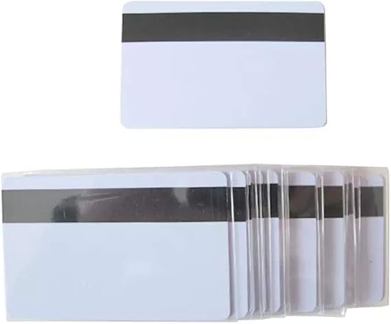 LBS 50PCS 2750 OE Blank CR80 PVC Magnetic Stripe Card Hi-Co 3 Track Magnetic Card for Access Control System