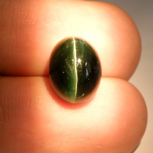 Thaigeneration 8.95 Ct. Rare!! Natural Oval Cabochon Green Cat's Eye Apatite Loose Gemstone #TOP6