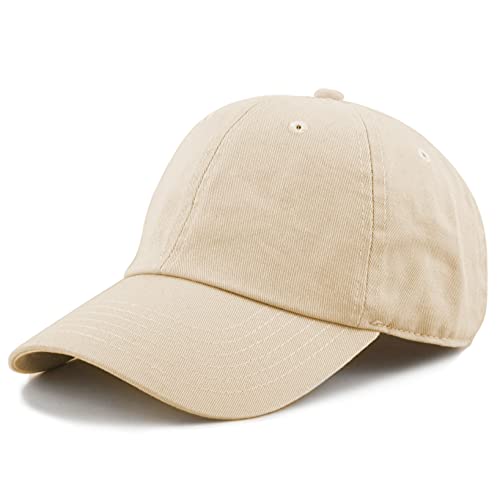 Image of Cotton Baseball Cap Dad Hat - Washed Low Profile Adjustable Hat for Men Women Casual Outdoor Running Golf