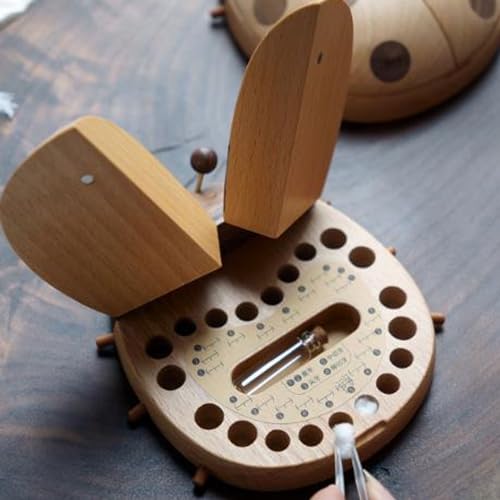 Boîte de fée des dents en bois coccinelle pour ranger souvenir bébé