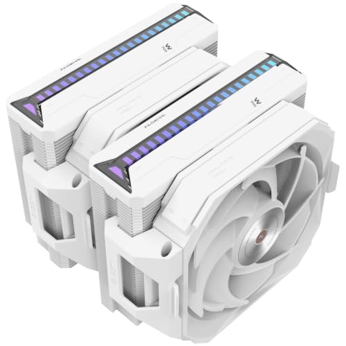 ALSEYE W700 Pro CPU Cooler Dual-Tower 300W TDP PWM 7 Heat Pipes Copper Bottom Air Cooler ARGB Voice-Activated Synchronized Rhythm Light Cooler Cover Koala Fans LGA1700/1200/2011/2066 AM5/AM4 (White)