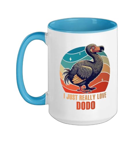Dodo Birds Lover Dodo Ornithologist I Just Really Love Dodo Ceramic Mug, Blue/White, 15oz