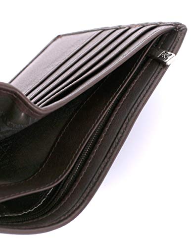 Men's RFID Blocking Leather Bifold Wallet with Coin Pocket3