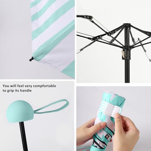 Image of BAODINI Travel Mini Umbrella for Purse with Case-Small Compact UV Umbrella Protection Sun-Lightweight Tiny Pocket Umbrella with Case for Women, Girls