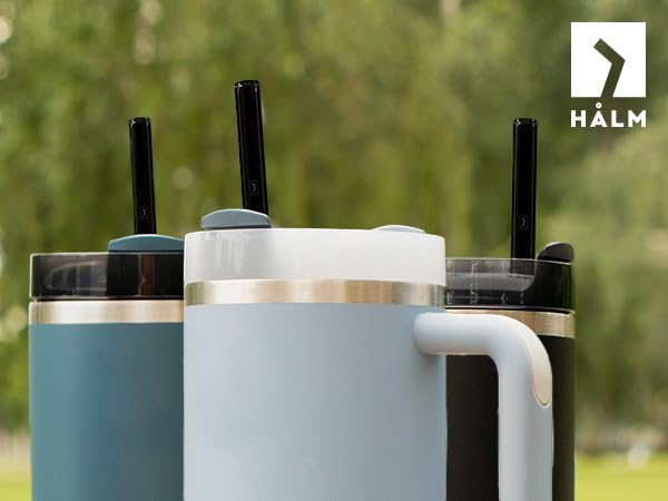 Pailles En Verre HALM 30cm X6 Pour Stanley Cup & Bouteilles + Brosse - Réutilisables Écologiques