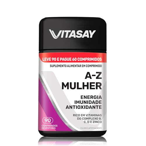 Multivitamínico AZ Mulher Vitasay com 90 Comprimidos