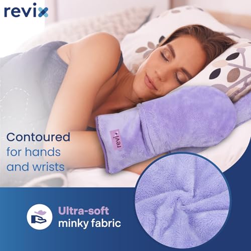 Image of REVIX Microwave Heating Mittens for Hands, Moist Heat Hand Warmers, Purple