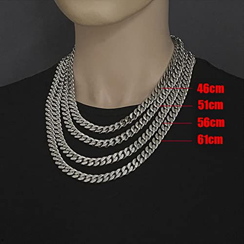 316L Stainless Steel Men Necklace Cuban Chain Links with Gift Box 5