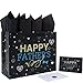 wishinside 13'' Large Father's Day Bag Gift Bag Set with Handles, Greeting Card, Tissue Papers and Stickers for Men, Dad Day, Best Dad Ever, Father's Day Design, 1 Pcs