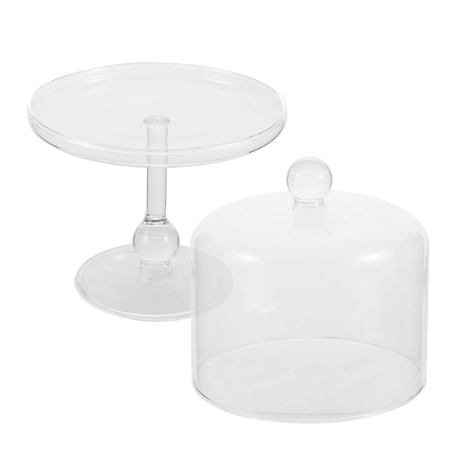 Présentoir à Gâteaux Plateau Élégant en Verre de Haute Qualité avec Cloche