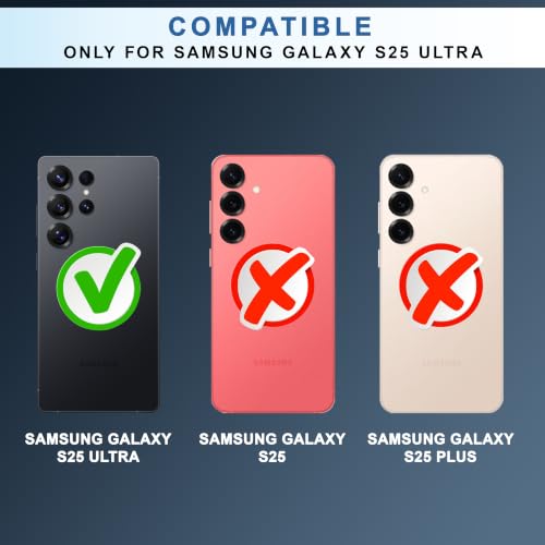 Image of CEDO Magnetic Cover for Samsung Galaxy S25 Ultra | Compatible with MagSafe Wireless Charging | Matte Black Case Designed with Magnetic Lock Shockproof Edge Protection Backcover (Translucent Black)