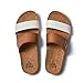 REEF Cushion Vista Womens Fashion Slide Sandal, Vegan Leather Strap, Ultra Soft Cushion Footbed, White Duo, 7