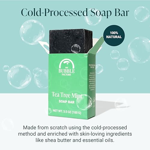 Image of Handmade Soap, All Natural Soap for Women & Men, Hand, Bath & Body Natural Bar Soap, Vegan, Palm Oil Free, Made in USA, 3.5 Ounce (Pack of 1) (3.5 Ounce (Pack of 1), Tea Tree Mint)