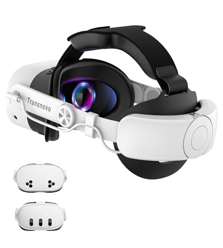 TRANSNOVO Batería Correa para la Cabeza Compatible con Meta Quest 3S/Quest 3 Accesorios, Correa Elite con Batería de 10000mAh, Reduce el Estrés Facial y Prolonga el Tiempo de Juego