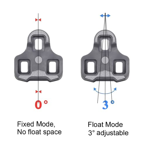 Thinvik Bike Cleats For Look Keo Grip,Road Bike Look Keo Cleat With Anti-Slip Rubber Desgin.bicycle Cleat Set For Indoor&Outdoor Cycling- 3 Float Degree #TOP2