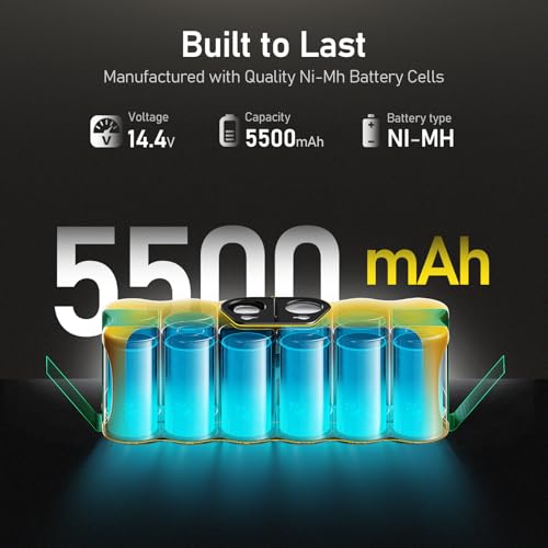 Morpilot 5500mAh Akku für iRobot Roomba, NI-MH Ersatzakku für iRobot Roomba 500 521 530 560 563 565 600 605 615 620 621 630 650 651 671 676 680 681 690 695 700 760 770 780 782 865 866 871 880 886