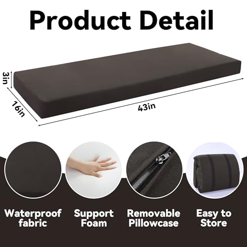 BALAPET Thick High-Density Foam Sauna Seat Cushion, 3 Inch Heat Insulation Mat for Sauna Bath House Shower Room, Waterproof Sauna Accessories for Infrared Sauna Resting(Brown) - Thumbnail 2