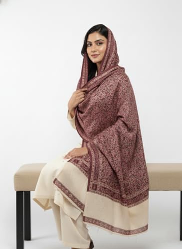 Image of KTI Women stylish multicolor embroidered woolen shawl