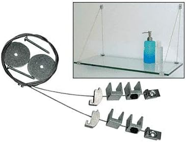 CRL Aluminum Finish Cable Shelf Bracket System for 3/8 to 1/2 Shelves