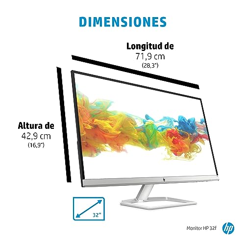 HP 32f Monitor 32 Zoll Full HD IPS Bildschirm mit 2 HDMI und VGA