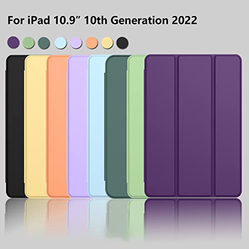 ZryXal iPad (A16) Case/iPad 10th Generation Case [11-Inch 2025/10.9 Inch 2022] with Pencil Holder, Smart Cover with Soft TPU Back [Support Auto Wake/Sleep] (Dark Purple) by ZryXal - Image 7