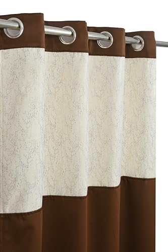 Image of IVAZA Dual-Tone Design 100% Complete Blackout Curtains - Room Darkening Curtain for Door -, Heavy Blackout, Thermal Insulation Curtains, Black Out Curtains 7 feet Long Set of 1 Coffee