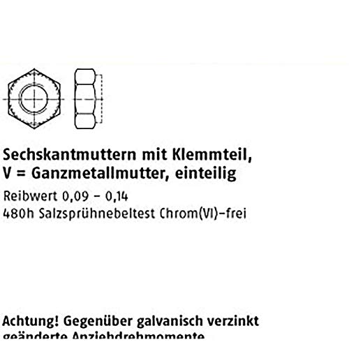 Écrous hexagonaux DIN 980 M16 en acier classe 8 haute performance pour assemblages critiques - 2