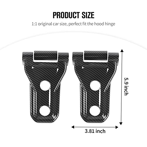 Jecar Hood Hinge Trim Covers Exterior Accessories Compatible With Jeep Wrangler 2018-2023 Jl Jlu, Carbon Fiber Finish #TOP6