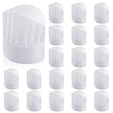 DEAMOX 20 Stück größenverstellbare Kochmützen, Einweg-Kochmützen aus Papier, Bäckermützen, Gourmet-Overalls für die Küche zu Hause, Restaurant, Catering, Kochparty