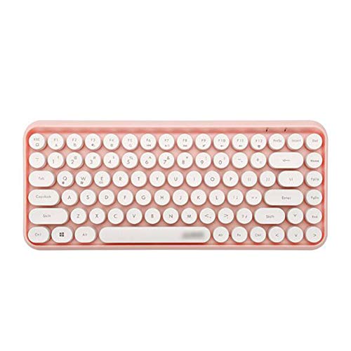 Wireless Bluetooth-Tastatur Retro-Rundschlüssel-Schreibmaschine 84-Tasten-Minitastatur Silent Portable Computer Keyboard Geeignet Für
