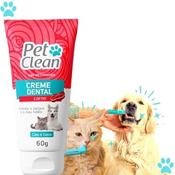 Pasta De Dente Cães Gato Gel Dental Pet Clean Carne 60g