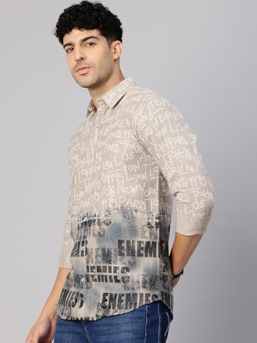 Image of Majestic Man Stylish Ombre Print Pure Cotton Casual Shirt for Men