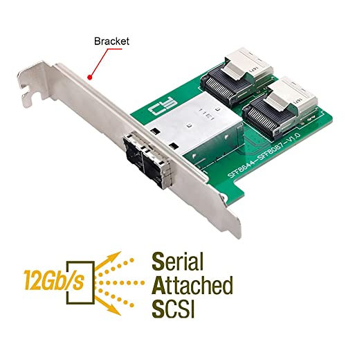 Xiwai Dual Ports Mini Sas Hd Sff-8644 To Internal Mini Sas Sff-8087 Pcba Female Adapter With Low Profile Bracket #TOP2